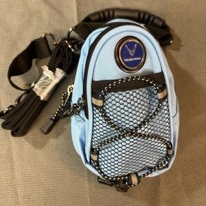 CMC Design Mini Day Pack with the U.S. Air Force symbol, crossbody, & carbiner.